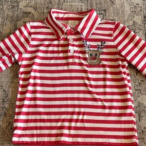 Striped Red Reindeer Kids Shirt